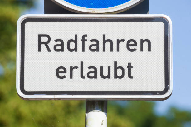 istock Traffic sign Cycling permitted, cyclist free, Germany 2189155024