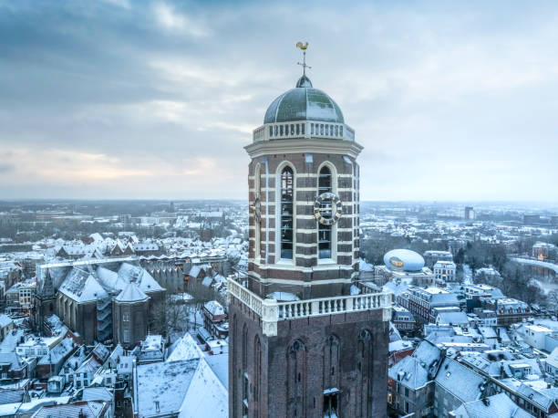 istock Zwolle Peperbus church tower during a cold winter sunrise 2189155898
