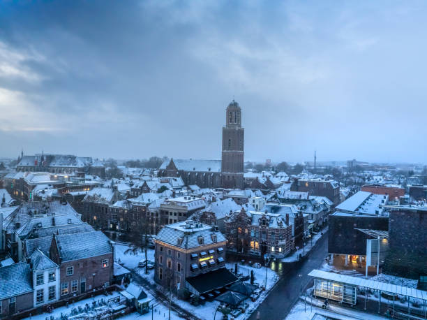 istock Zwolle Peperbus church tower during a cold winter sunrise 2189155901