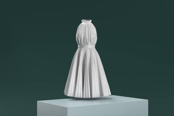 istock A white dress is displayed on a pedestal 2189155980