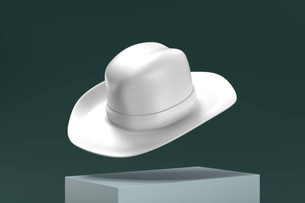 istock A white hat is shown in a 3D rendering, with a cowboy hat design 2189156039