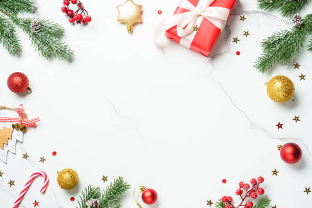 istock Christmas greeting card on white background. 2189165097