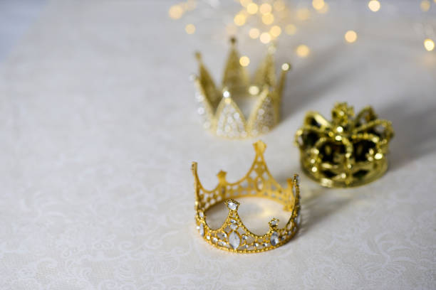 Isolated Bronze Crown with Pearls