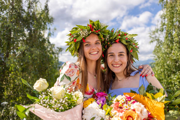 istock Two Women Sharing Their Special Day with Laurels 2189168182