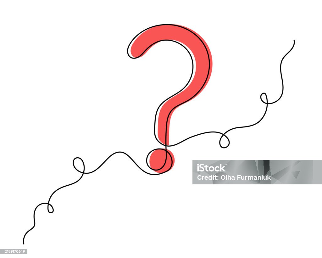 Faq Drawn Image Question Mark One Line Art Hand Drawn Asking Sign Idea Continuous ...
