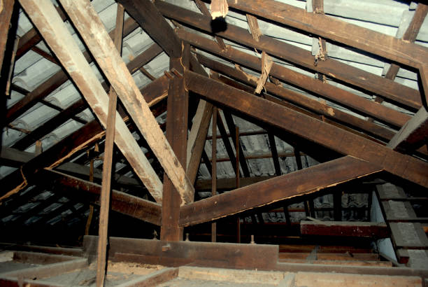 istock Wooden construction supporting the house roof. 2189171041
