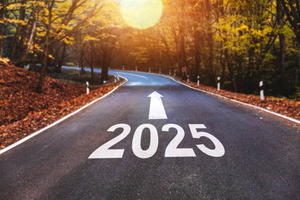 istock Road to 2025 with an empty road with written 2025 2189171619