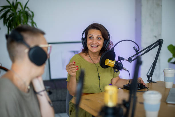 istock Joyful Podcast Recording Session with Friends 2189175718