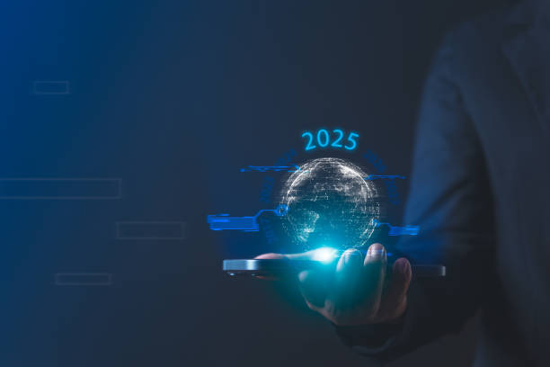 a virtual screen displaying investment and business growth. This image captures a 2025 analysis of return and financial strategies to guide future investments
