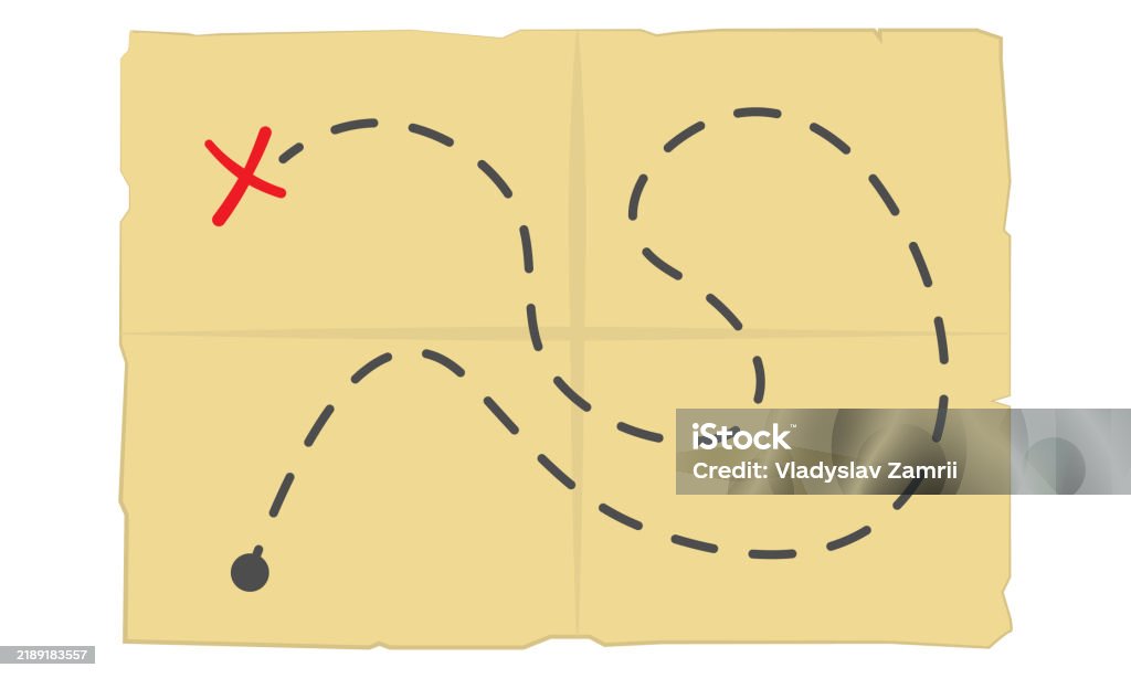 Map X Treasure Map With X Marking The Spot Stock Illustration - Download ...