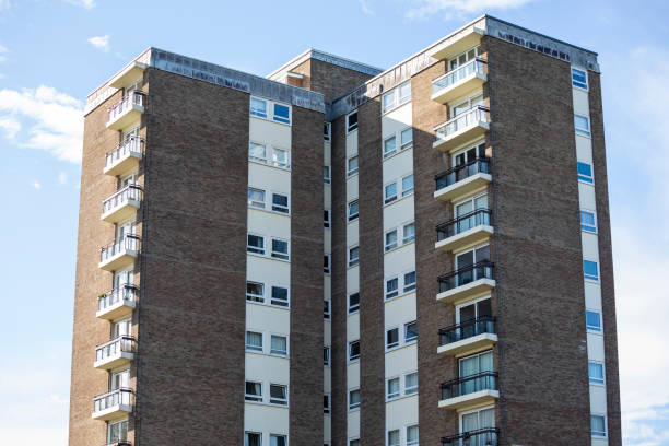Modern apartment building in the seaside town of Frinton, Essex, England