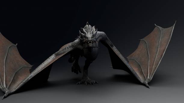 istock Wyvern Type Dragon 2 of background. 3d model rendering 2189196260