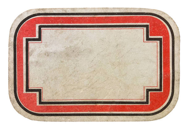 istock Old name tag from a school exercise book, cut out on a white background. (Made in the first half of the 20th century) 2189197024