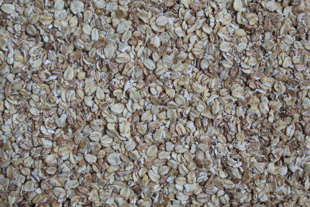 istock Background texture of rolled oats, flat lay or top view 2189198420