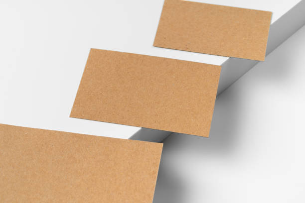 istock Empty craft business cards on white background. 2189198935