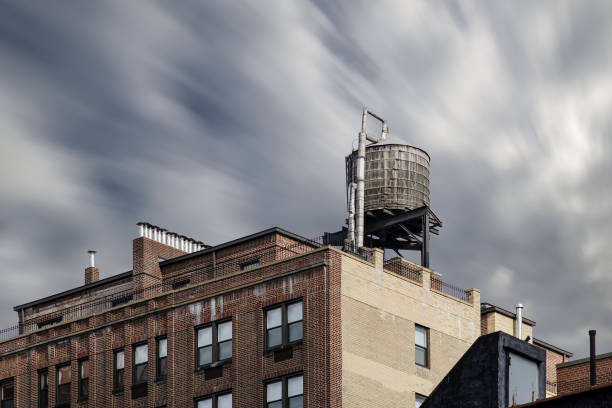 istock Water tower on New York City building color version 2189199307