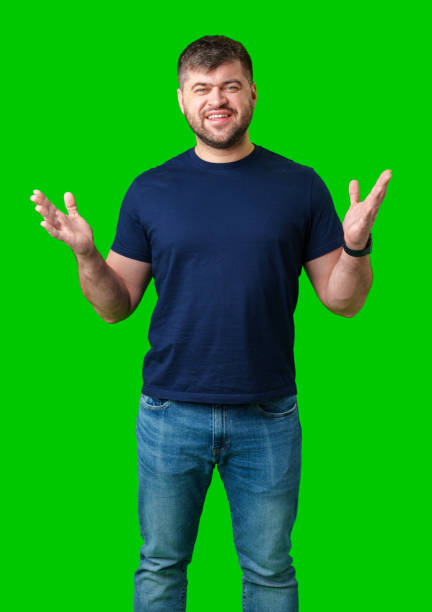 istock A surprised man expresses shock against a bright green background 2189200620