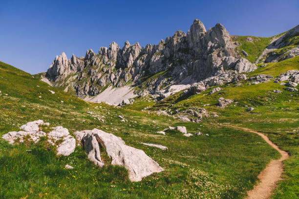 istock Scenic Alpine Landscape with Hiking Trail in Mountains 2189202125