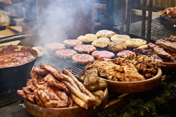 istock Cutlets and meat on barbecue 2189202230