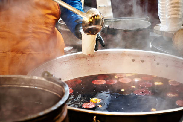 istock Seller of mulled wine at fair 2189202305