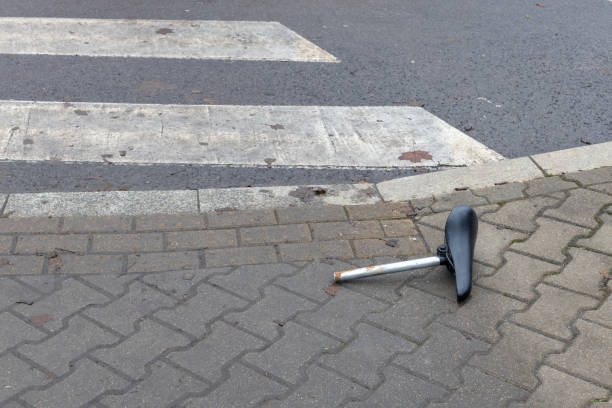 istock Abandoned Bicycle Seat on City Pavement 2189204259