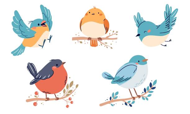 330+ Blue Bird Summer Illustrations - iStock