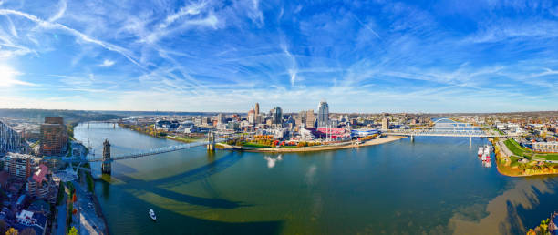 istock Cincinnati, Ohio and River Aerial Skyline 2189212842