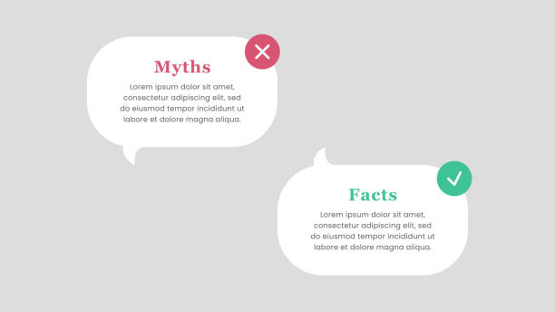 Speech Bubble Text Myths Versus Fact Comparison Concept Speech Bubble Text Myths Versus Fact Comparison Concept mythology stock illustrations