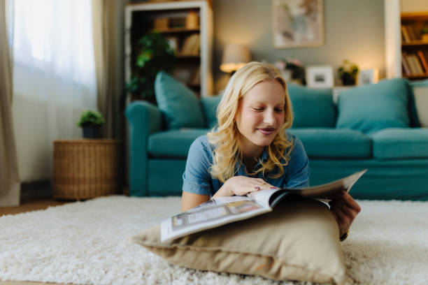 Woman reading a magazine