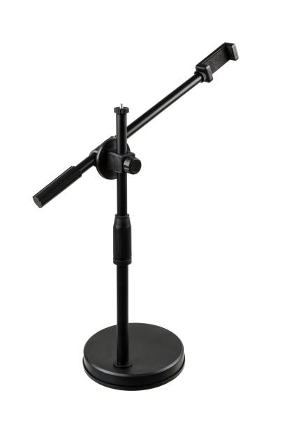 istock Adjustable smartphone holder stand with a flexible neck and sturdy base, isolated on a white background, perfect for hands-free viewing, recording, or video calls. 2189218178