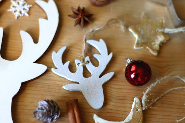 istock Christmas Decorations On Wooden Background 2189218272
