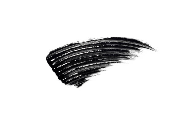 istock Swatch, mascara brushstroke smear isolated on white background flat lay texture 2189221871