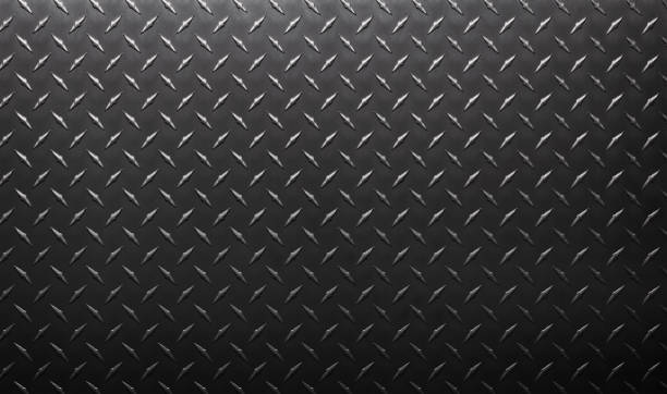 istock dark metal plate as background. steel texture with a rhombus pattern. 2189223325