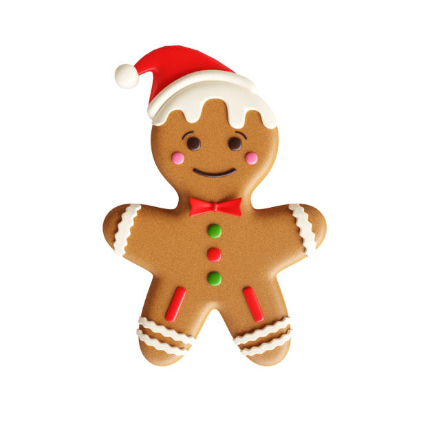 An adorable gingerbread man isolated on white background. 3d-rendering