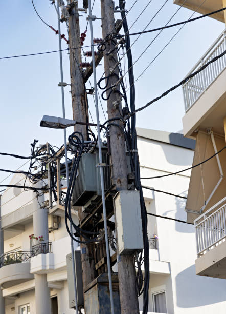 istock Power cabling and distribution on the street in Crete, Greece 2189223447