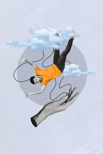 istock 3d retro abstract creative art template collage of frightened man stings fall manipulation weird freak bizarre unusual fantasy billboard 2189225869