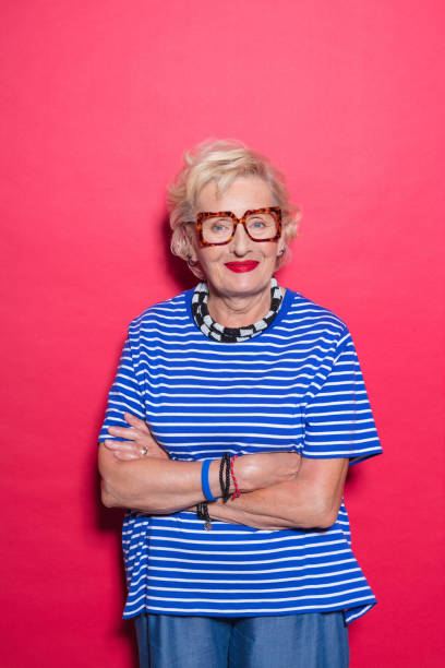 istock Portrait of friendly cool senior lady 2189227283