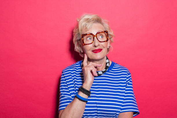 istock Portrait of surprised cool senior lady 2189227477