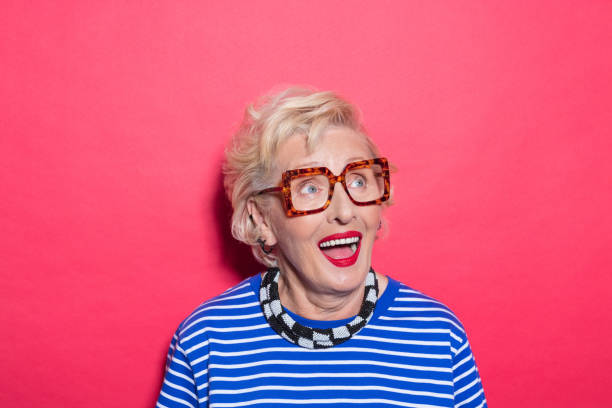 istock Portrait of surprised cool senior lady 2189227997