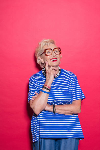 istock Portrait of surprised cool senior lady 2189228027