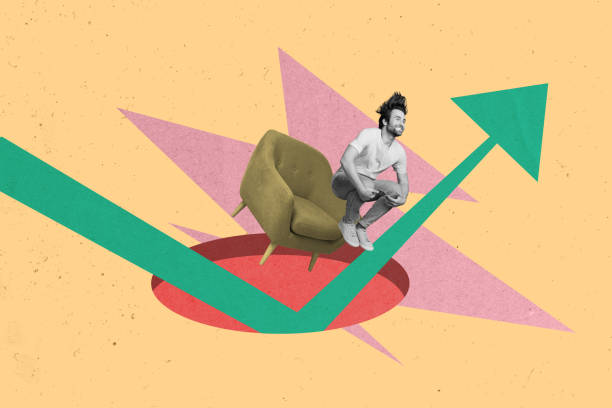 istock Creative 3d photo artwork graphics collage painting of funky funny guy jumping new work from comfort zone isolated drawing background 2189228182