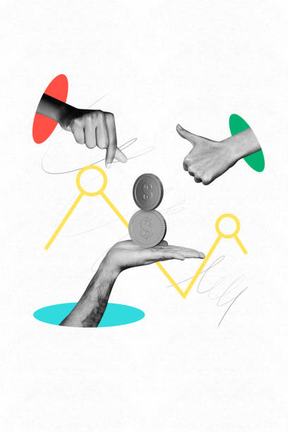 istock Vertical collage creative illustration gesture three arms sing heart like thumb up palm money coin sketch top empty space white background 2189229296