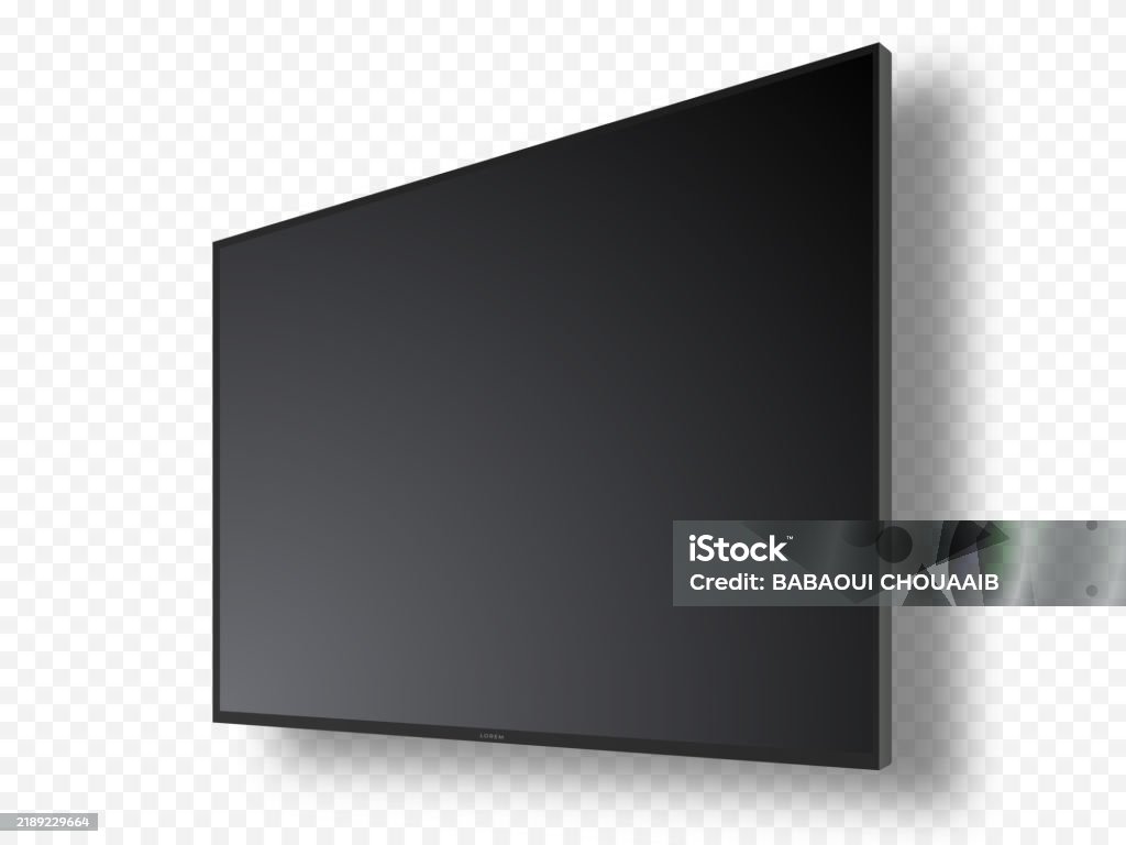 Empty Screen Vector 3d Empty Screen Monitor With Shadow Effect Isolated On White Background ...