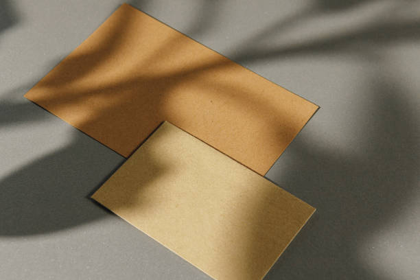 istock Business card on paper background with foliage shadow 2189231510