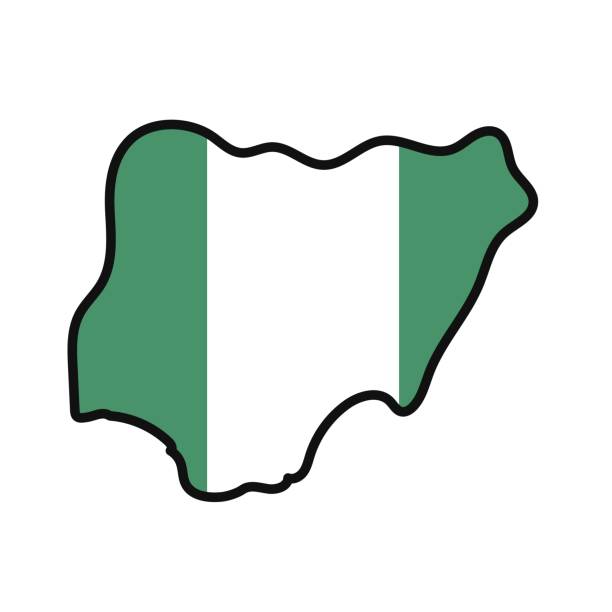 mapa nigérie s vlajkou v těle - kano stock ilustrace