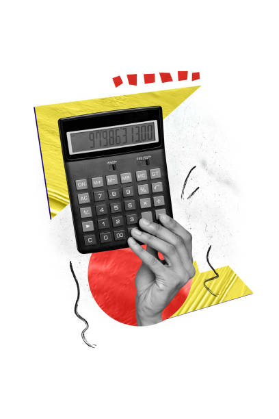 istock Vertical creative collage picture black white arm holding calculator economic accounting commerce audit financial economist education 2189233737