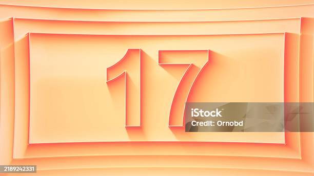 Number Lock 17 Number 17 Minimalistic Embossed Number With Glittering Lights And ...