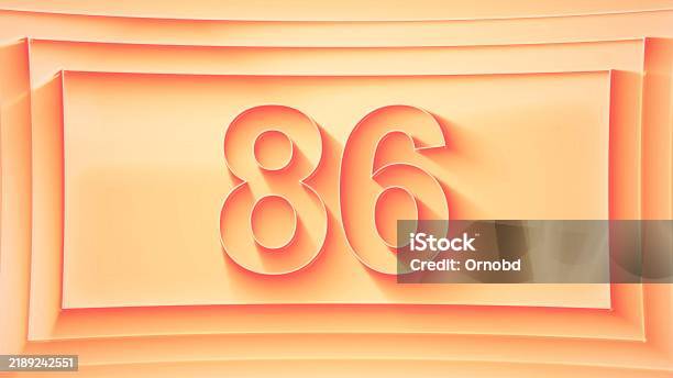 Number 86 Pattern Number 86 Minimalistic Embossed Number With Glittering Lights And ...