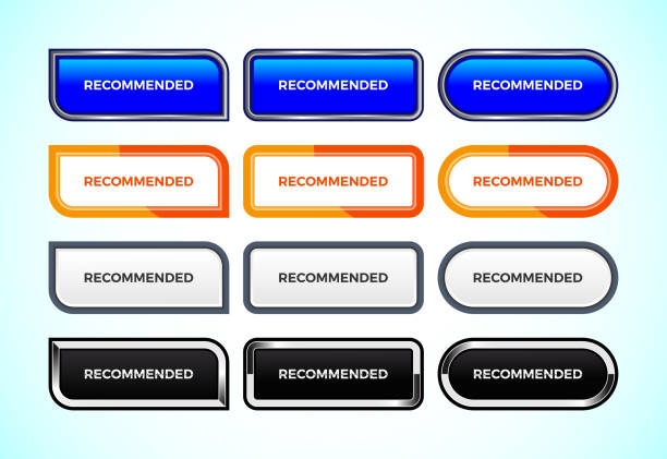 istock Recommended button set of different shapes and colors. Suitable for mobile app, and website UI design. 2189245268
