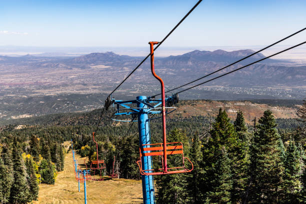 Beautiful view of the nature from the ski lift at Sandia Peak, New Mexico, USA